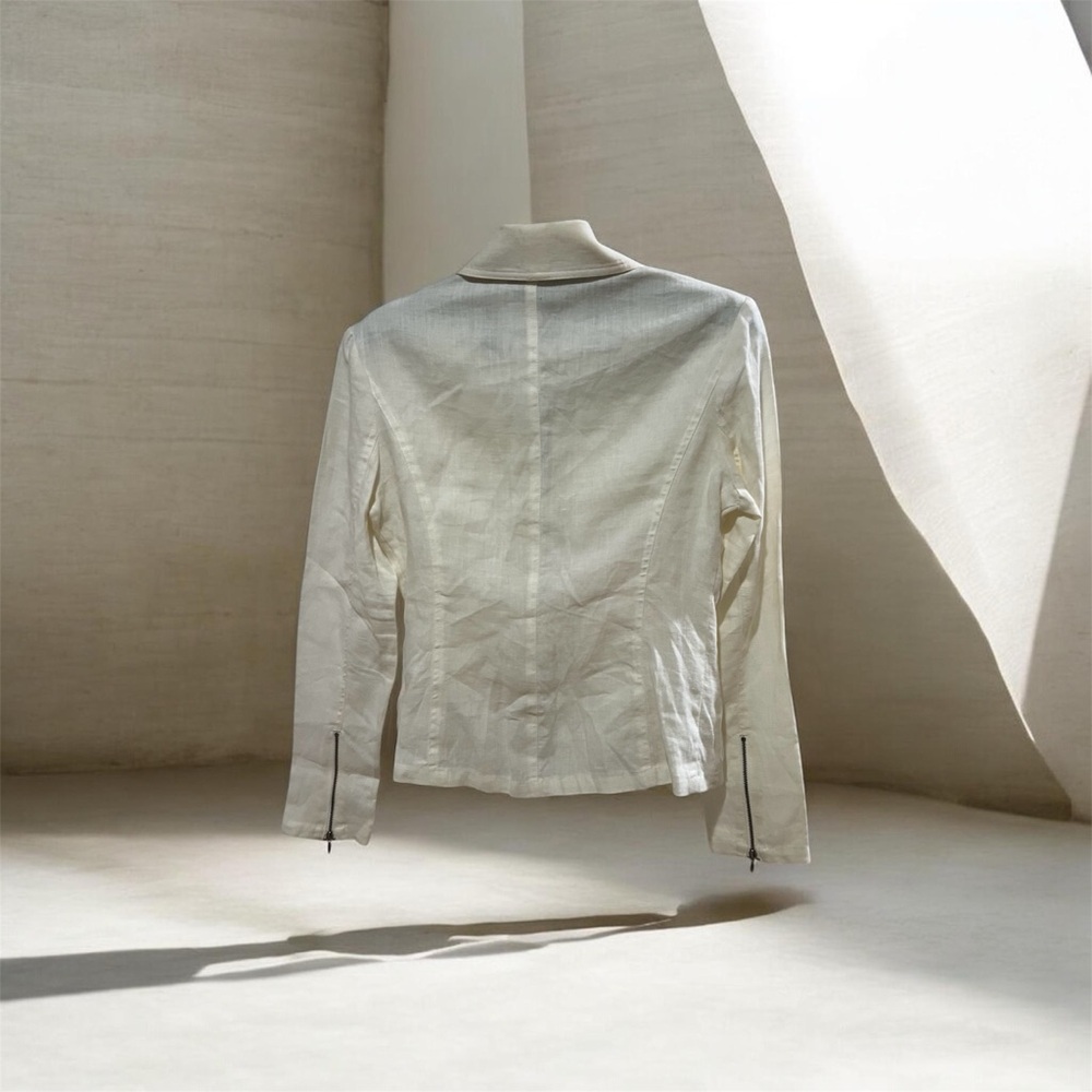 Tailored Cream Button-Front Blazer Jacket - Picture 3 of 5